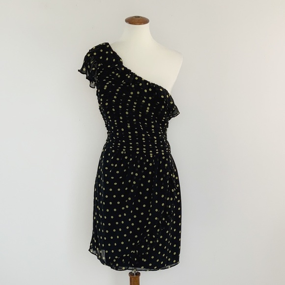 ABS Allen Schwartz Dresses Ruffle Pleated One Shoulder